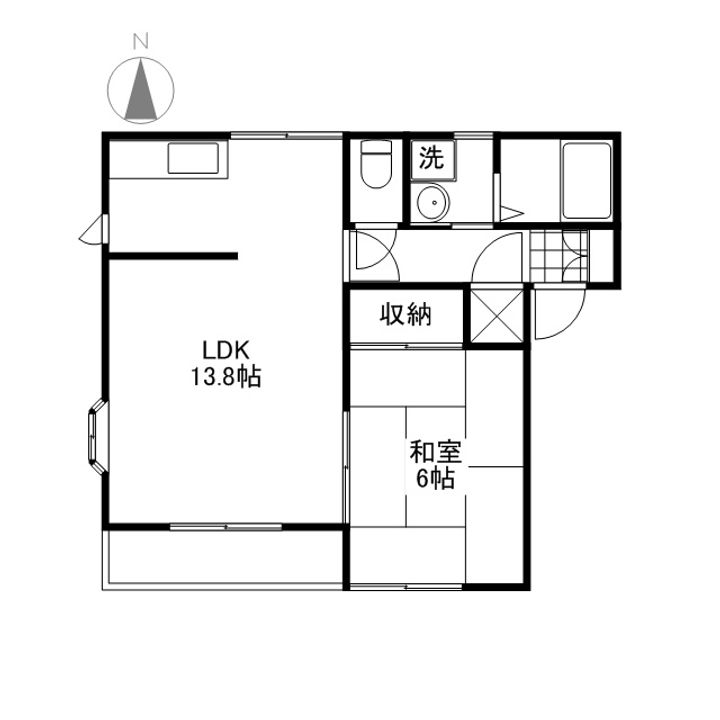 岡山県岡山市北区久米の賃貸アパートの間取り