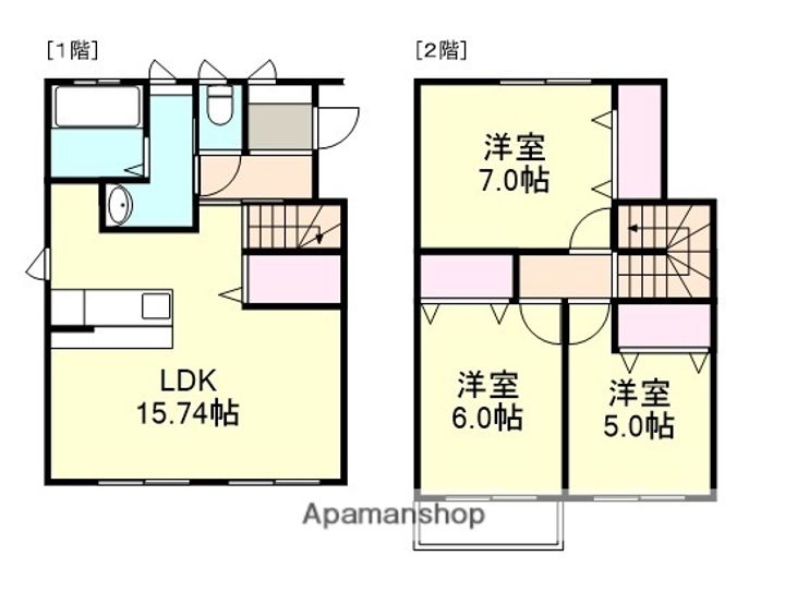 岡山県倉敷市大島(一戸建)の賃貸物件の間取り