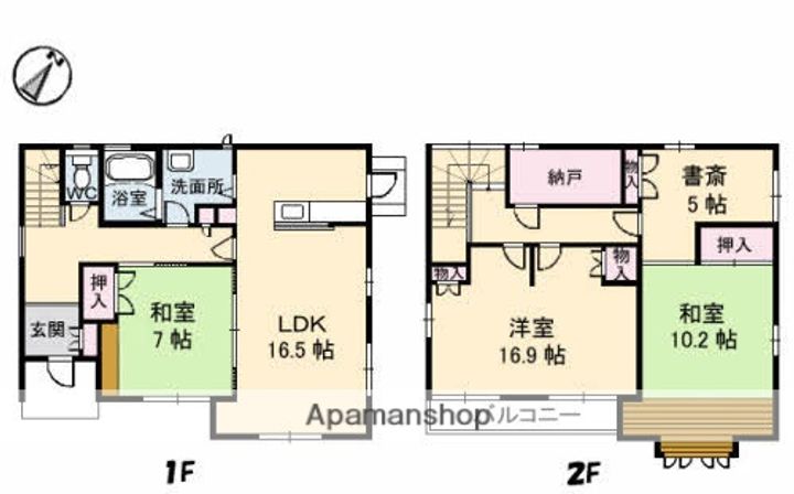 岡山県倉敷市西坂(一戸建)の賃貸物件の間取り