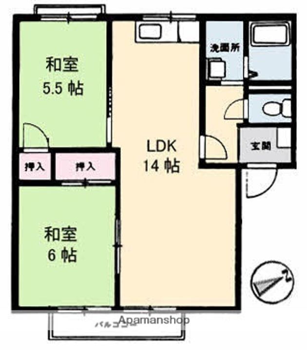 フローラル阿品の間取り