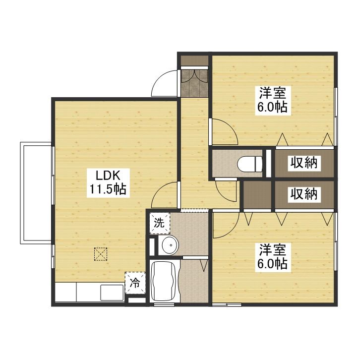 ベルメゾン可部B棟の間取り