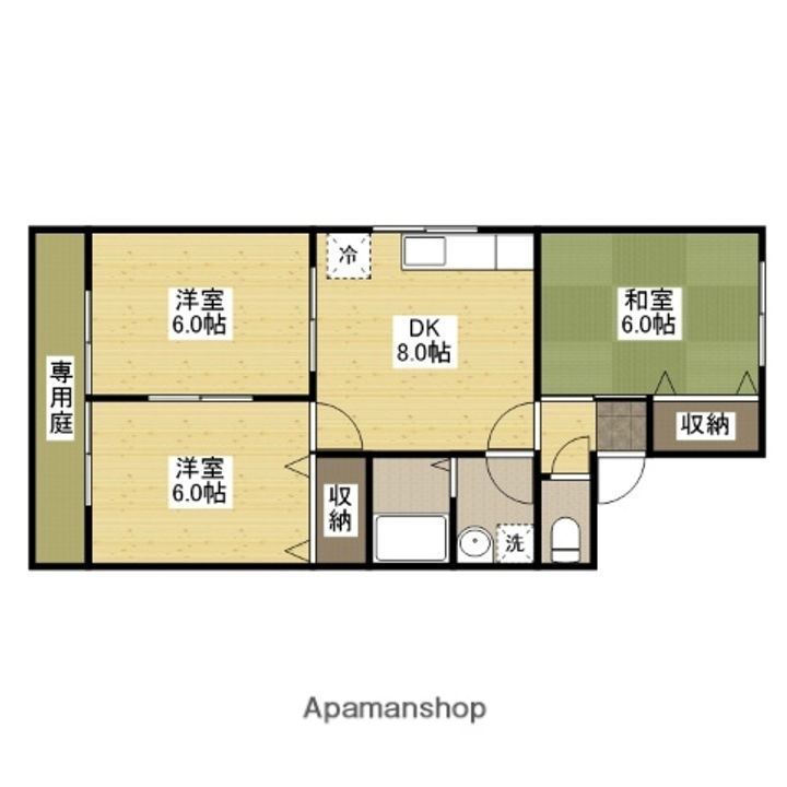 セジュール井上 A棟102の間取り