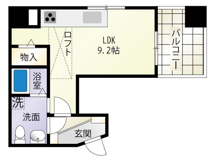 広島県広島市中区小網町の賃貸マンションの間取り
