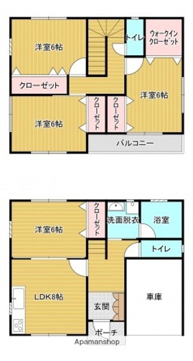 広島県広島市東区矢賀1丁目(一戸建)の賃貸物件の間取り