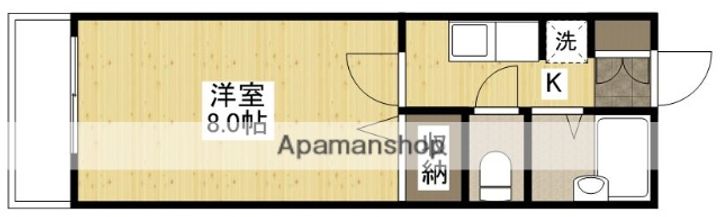 広島県広島市中区江波本町の賃貸アパートの間取り