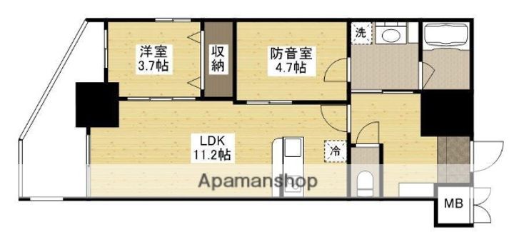 MERRY GATE東白島202の間取り