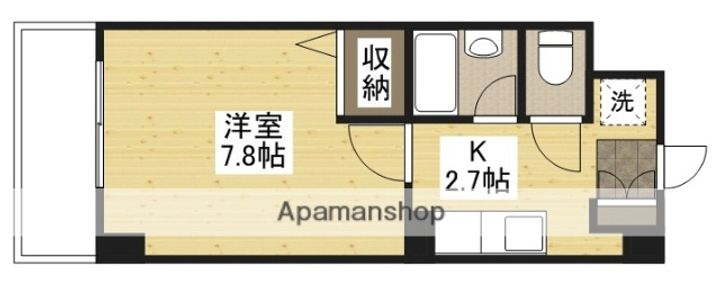 広島県広島市西区打越町の賃貸マンションの間取り
