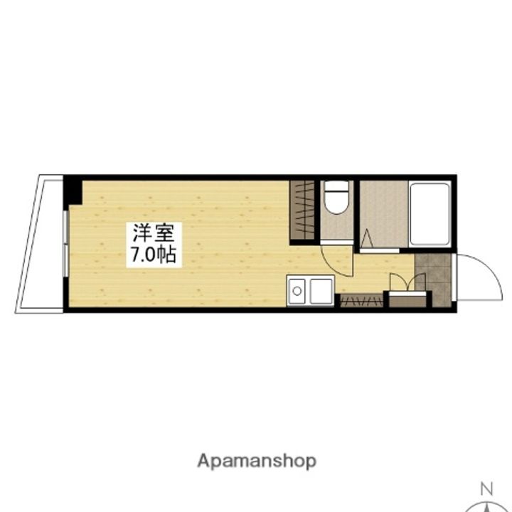 広島県広島市西区西観音町の賃貸マンションの間取り