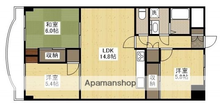 広島県広島市南区宇品東1丁目の賃貸マンションの間取り