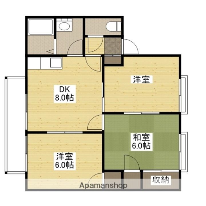 広島県広島市東区中山上2丁目の賃貸アパートの間取り