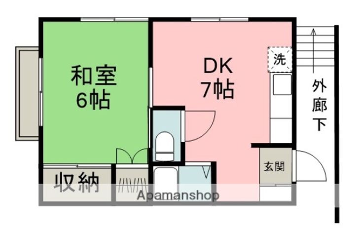広島県広島市西区己斐西町の賃貸アパートの間取り