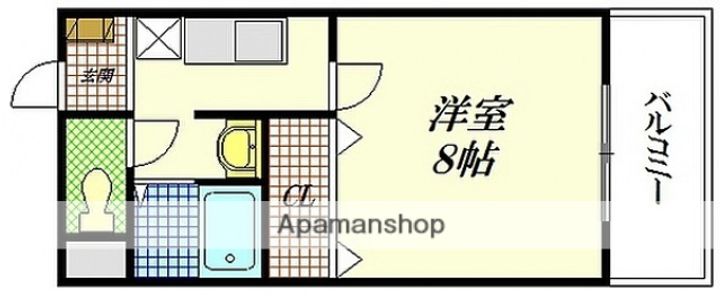 広島県安芸郡府中町大須2丁目の賃貸マンションの間取り