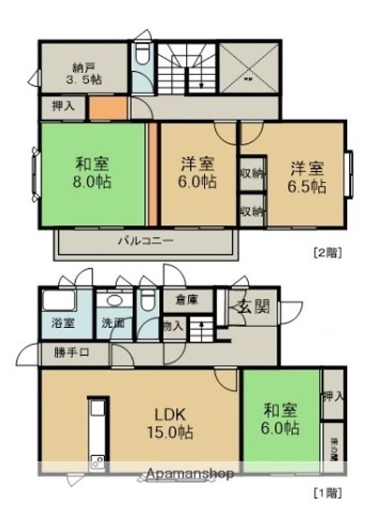 広島県広島市西区古江東町(一戸建)の賃貸物件の間取り