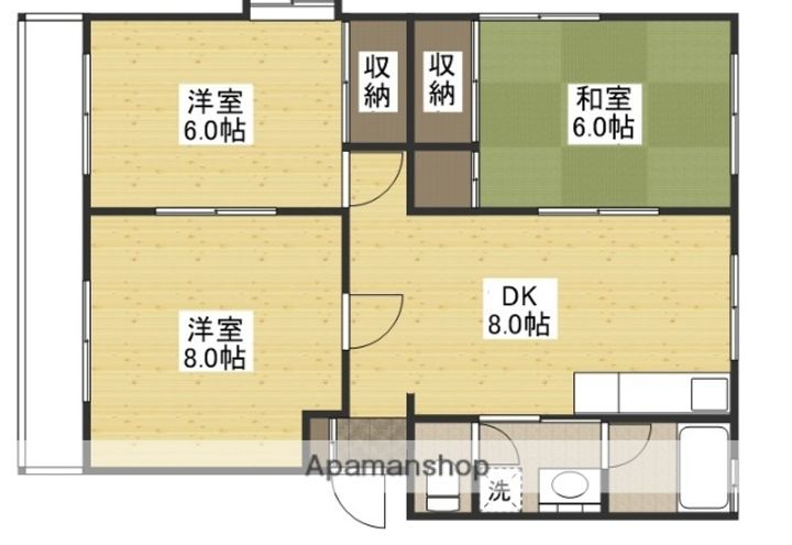 広島県広島市西区古江西町の賃貸マンションの間取り