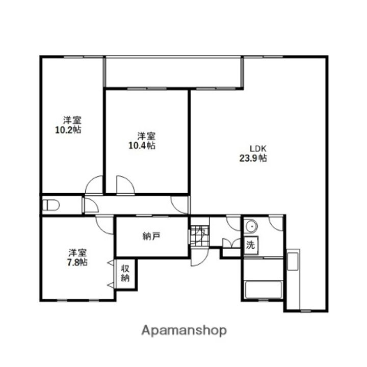 広島県広島市中区白島九軒町の賃貸マンションの間取り