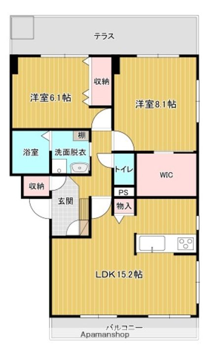 広島県広島市東区矢賀新町4丁目の賃貸マンションの間取り