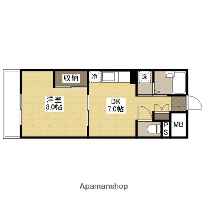 広島県広島市南区皆実町4丁目の賃貸マンション202の間取り
