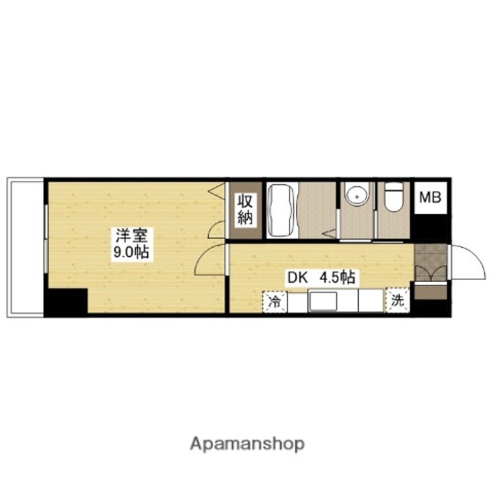 広島県広島市西区西観音町の賃貸マンションの間取り