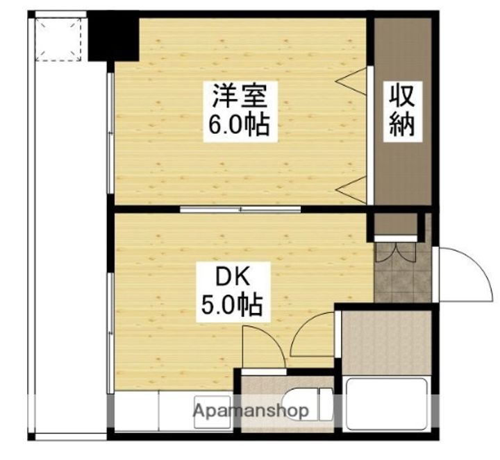 広島県広島市中区富士見町の賃貸マンションの間取り