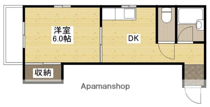 広島県広島市中区南竹屋町の賃貸マンションの間取り