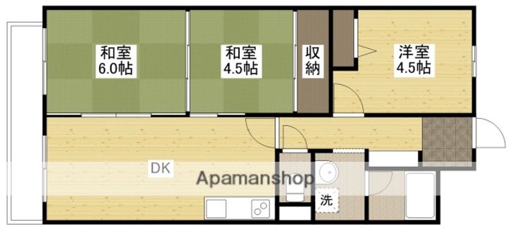 広島県広島市中区八丁堀の賃貸マンションの間取り