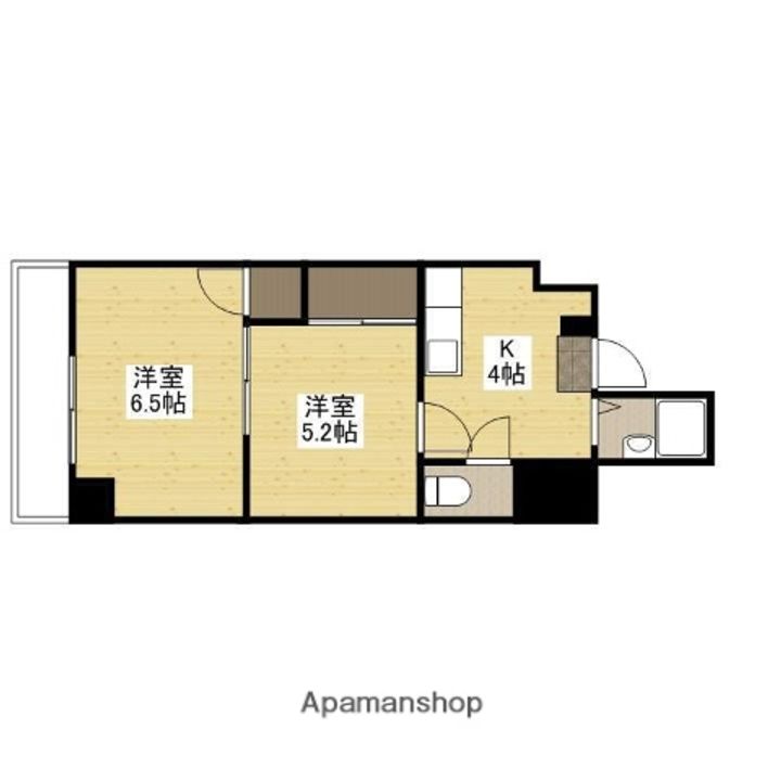 広島県広島市中区榎町の賃貸マンションの間取り