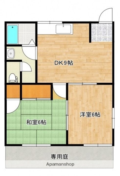 広島県安芸郡府中町石井城2丁目の賃貸アパートの間取り