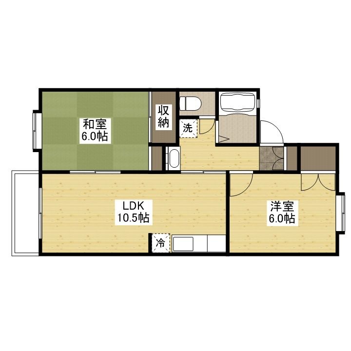 広島県広島市佐伯区海老園2丁目の賃貸アパートの間取り