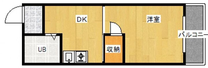 ハイツ観音304号室の間取り