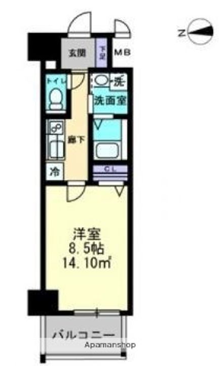 広島県広島市中区本川町1丁目の賃貸マンションの間取り