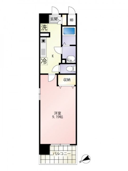 広島県広島市西区中広町2丁目の賃貸マンションの間取り
