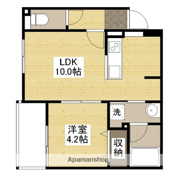 広島県広島市安佐北区可部町大字上町屋の賃貸アパートの間取り