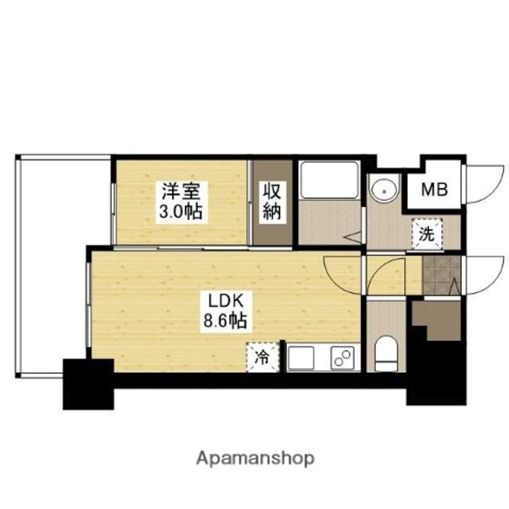 広島県広島市中区舟入本町の賃貸マンションの間取り