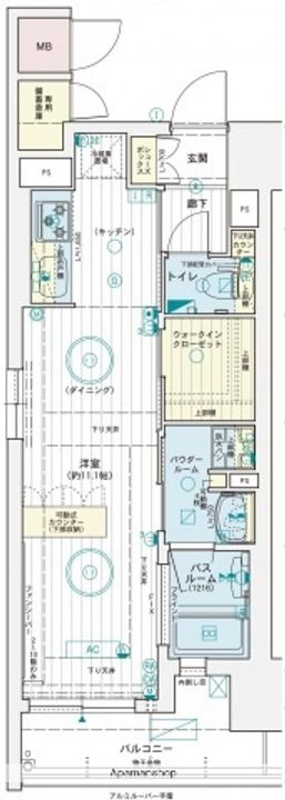 広島県広島市中区国泰寺町2丁目の賃貸マンションの間取り