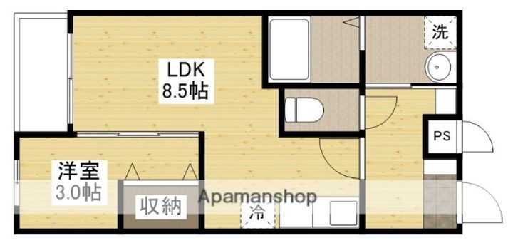 広島県広島市佐伯区五日市1丁目の賃貸アパートの間取り