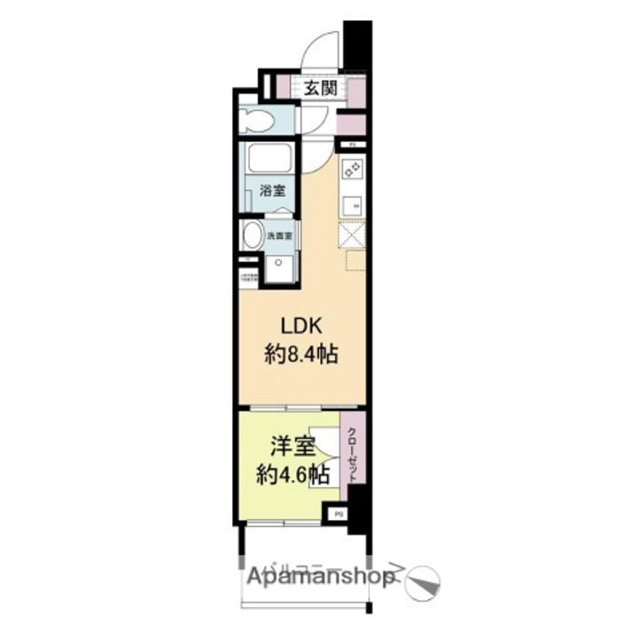 広島県広島市東区上大須賀町の賃貸マンションの間取り