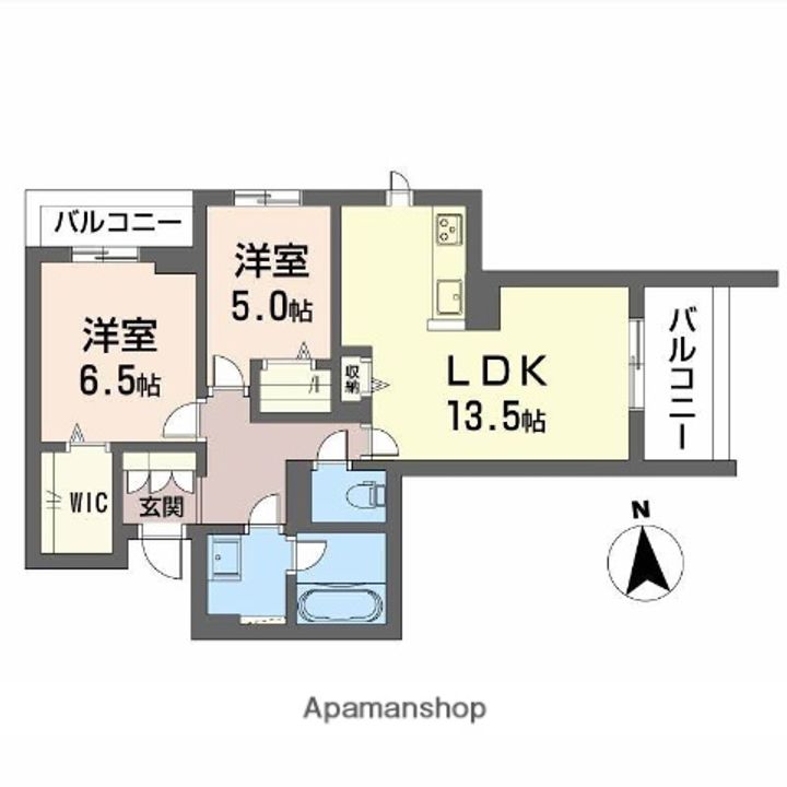 広島県広島市東区牛田本町5丁目の賃貸マンションの間取り