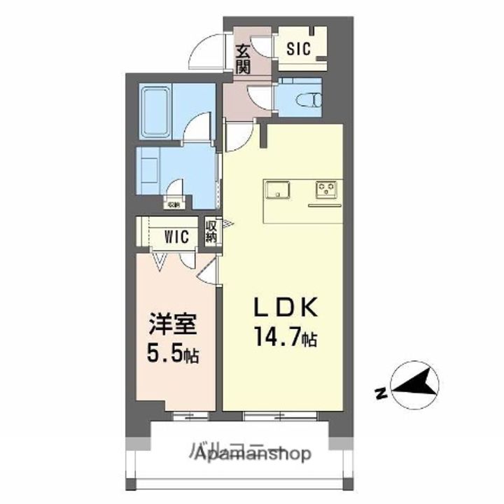 広島県広島市中区三川町の賃貸マンションの間取り
