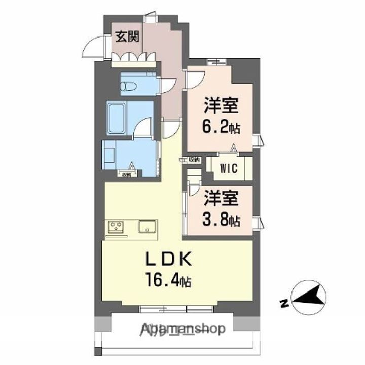 広島県広島市中区三川町の賃貸マンションの間取り