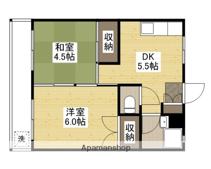 広島県安芸郡府中町柳ケ丘の賃貸マンションの間取り