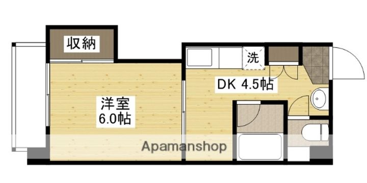 広島県広島市中区小町の賃貸マンションの間取り