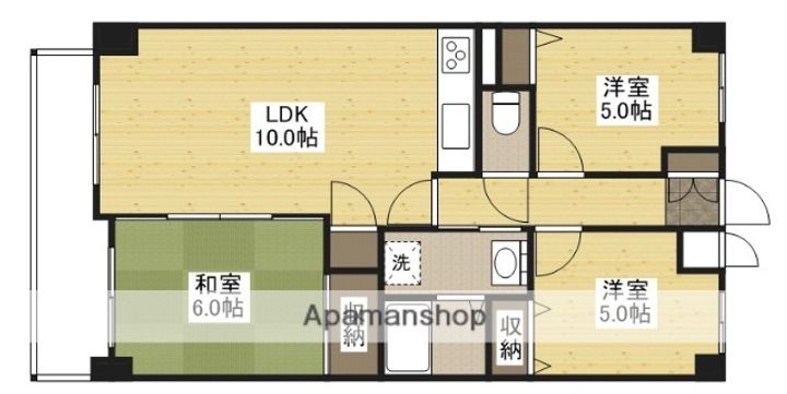 広島県広島市西区古江上2丁目の賃貸マンションの間取り
