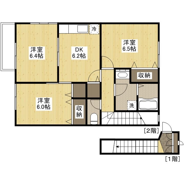 パラジソ大町203の間取り