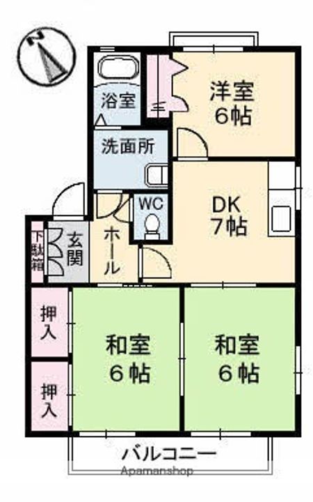 ファミーユ阿品 A棟の間取り