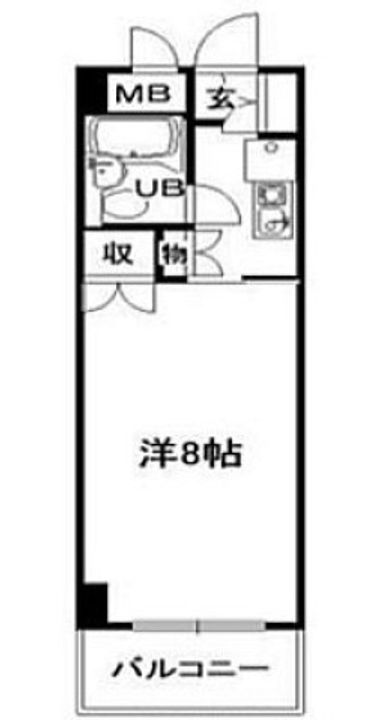 井口クイーンズコート102号室の間取り