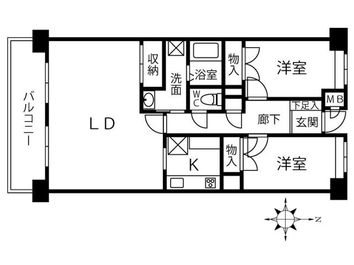 ソフィアコート楽々園405号室の間取り