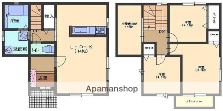 広島県廿日市市桜尾本町(一戸建)の賃貸物件の間取り