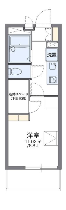 レオパレスハーモニー305の間取り