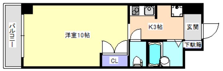マンション雄創503号室の間取り