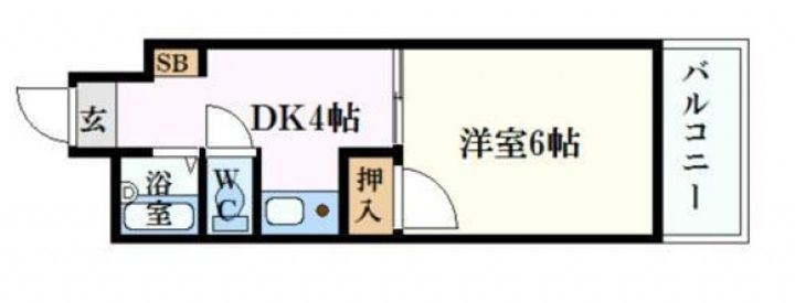 広島県広島市中区東白島町の賃貸マンションの間取り